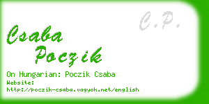 csaba poczik business card